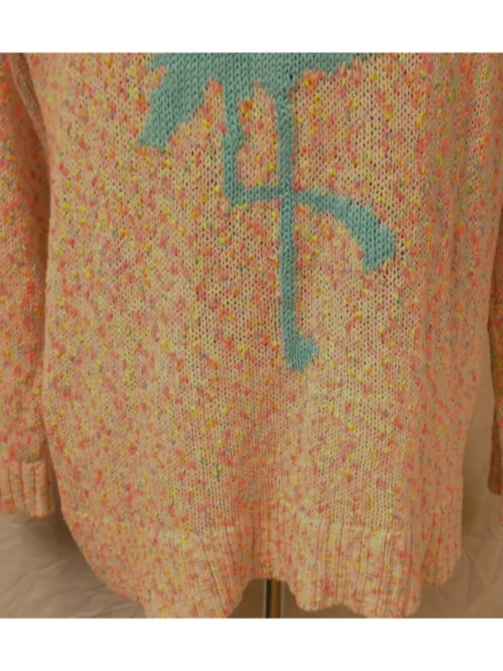 Torrid Womens 2 Pink Marled Flamingo Pullover Tunic Long Colorful Sweater
